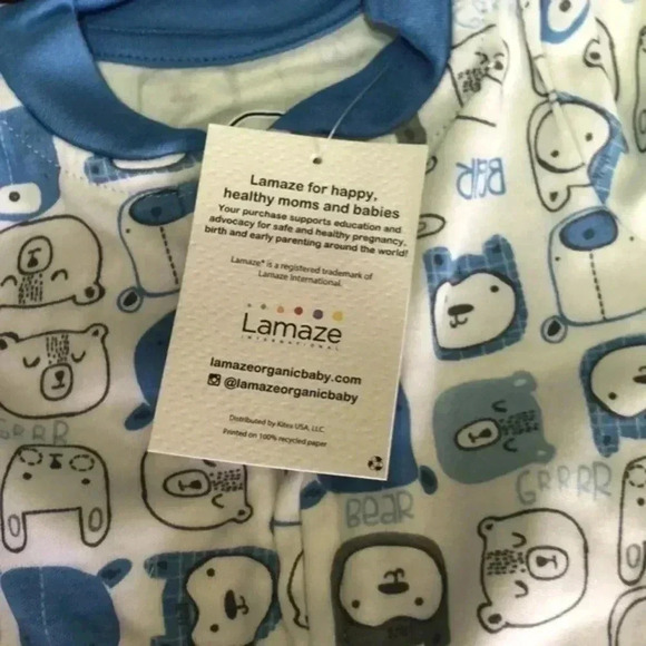 2 pack baby‎ boy sleepers Lamaze brand bear and stripe - Picture 6 of 8